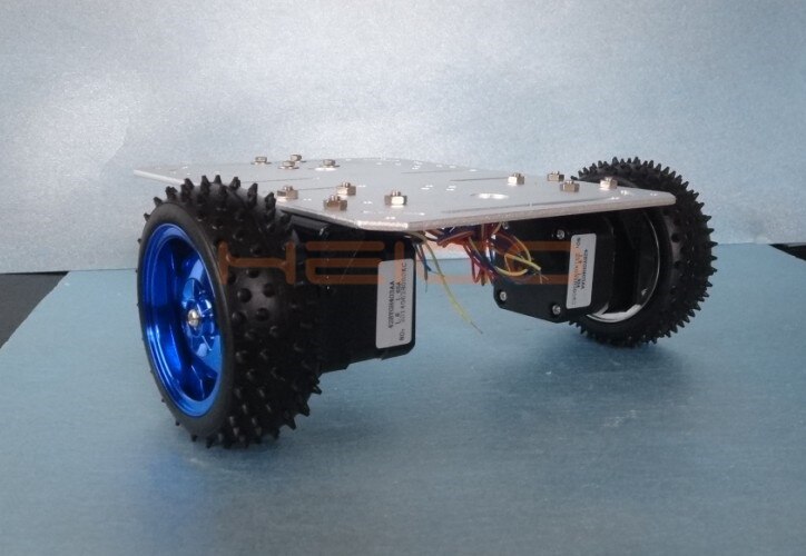 Motor paso a paso para coche con 2 ruedas motrices, chasis de Metal, carro de carga grande, modelo robótico DIY para Arduino, 42 Unidades