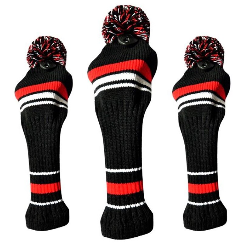 3 stuks golfclubs houten hoofdhoezen golfclubs set golf breien golf hoofdhoes: Default Title