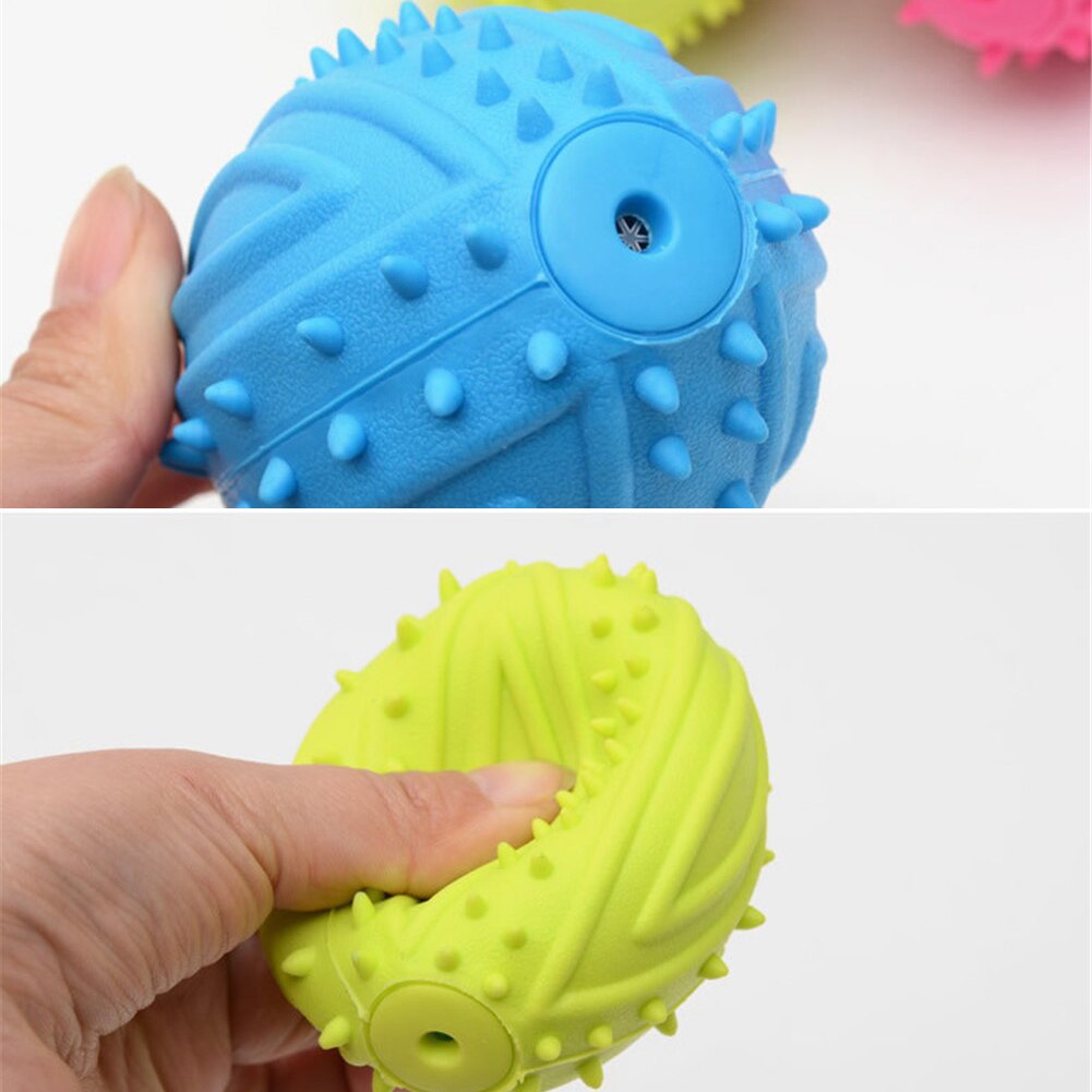 Pet Supply 3D Baseball Shape Rubber Round Ball Toy Interactive Funny Training Dog Molar Teeth Chew Toys