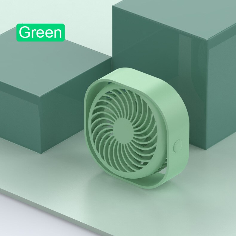 USB Aufladbare 3 Geschwindigkeit Mini USB Schreibtisch Fan Persönliche Kühlung Fans 360 Drehung Einstellbar Winkel für Sekretariat Heimat Reisen Auto: Grün