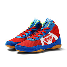 Soft Oxford Soles Wrestling Shoes for Children Training Non Slip Sneakers Breathable Boxing Shoes High Top Boot D0879
