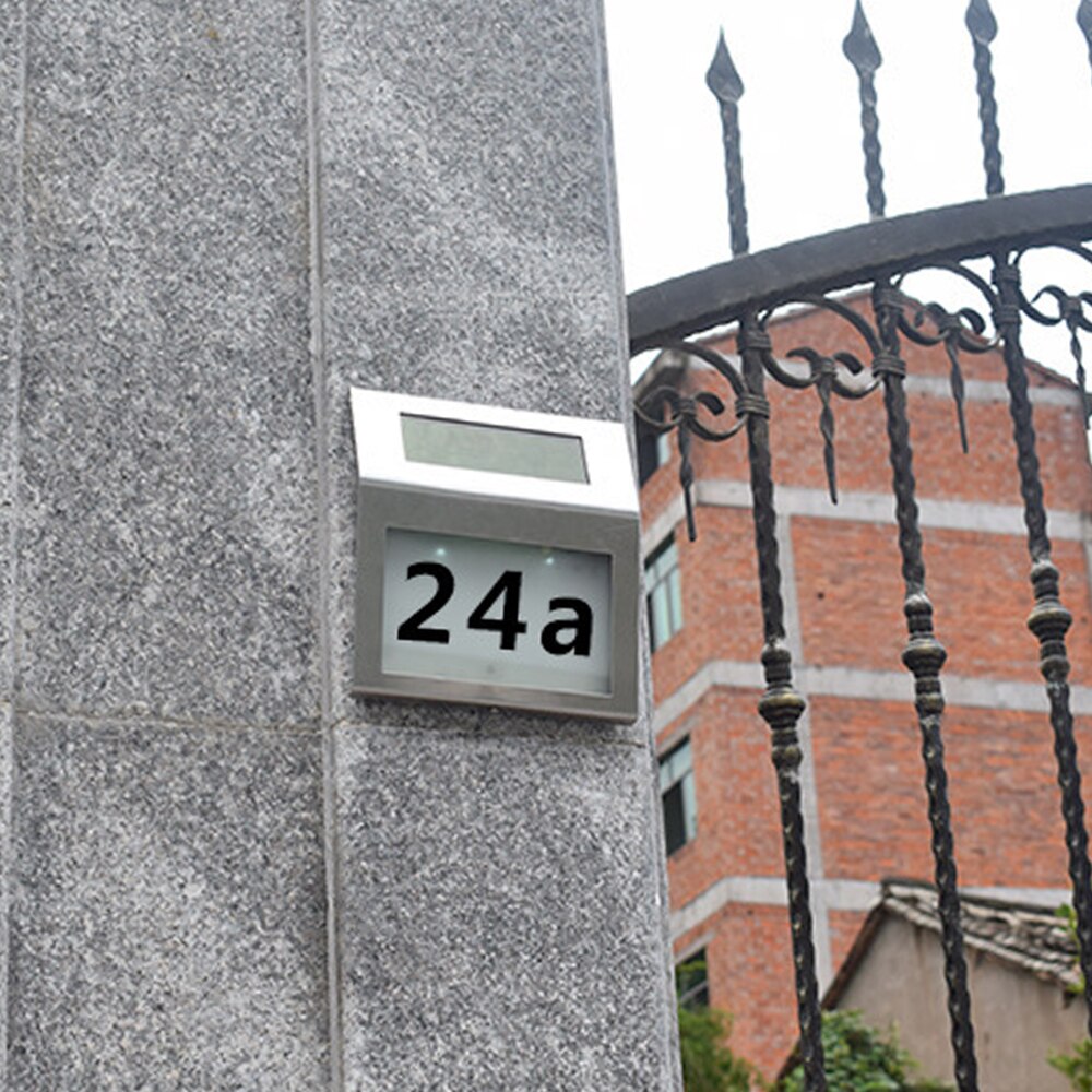 Solar Lights Outdoor solar lamp House Number Sign Lighted LEDs Doorplate Number Light for Home Yard solar garden light
