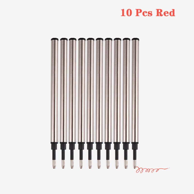 10 Pcs/lot 0.5mm Metal Ballpoint Pen Refills 11cm Length for Business Office Ball Point Pen Refills School Supplies Stationery: Red