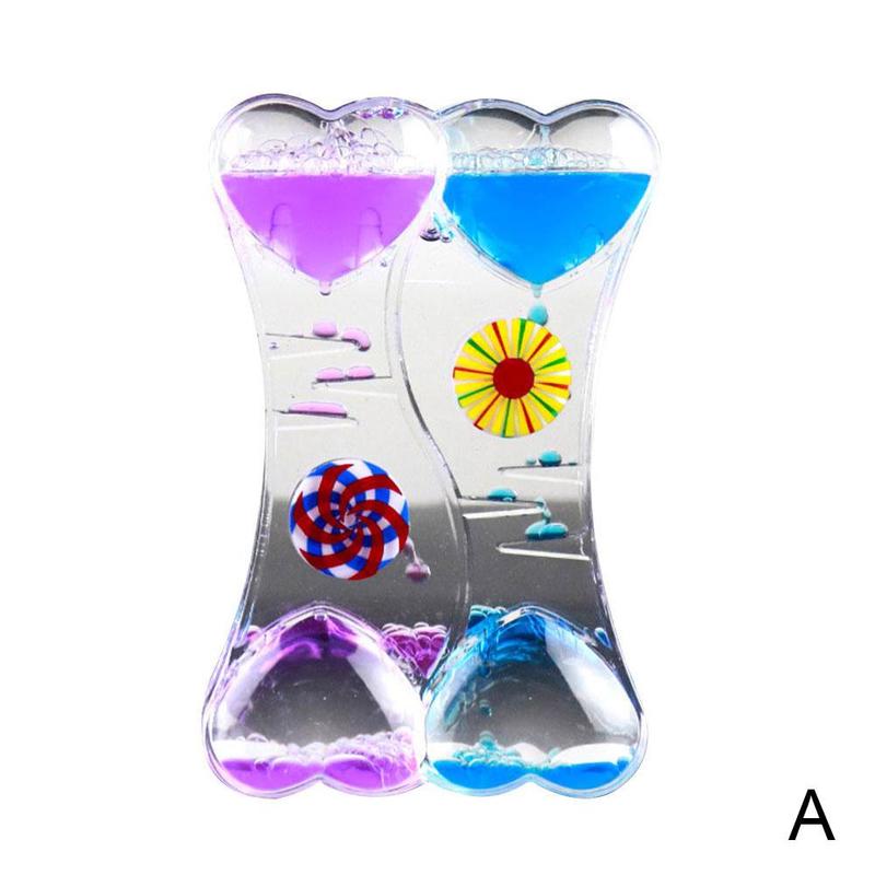 Water Motion Liquid Bubble Timer Calming Sensory Fidget Game Desk Toy Therapeutic Timer Simple Relaxation Time Funnel Toy F J1M5: A