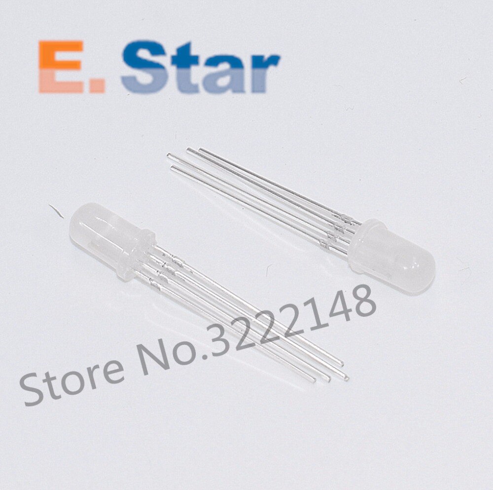 100 stücke 5mm 4Stifte RGB LED Gemeinsame Anode/KATHODE Tri-Farbe Emittierende Dioden diffus