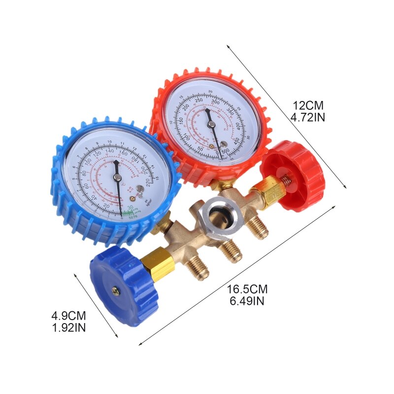 Ac diagnostisk manifold freon gauge slangesæt, der oplader  r134a r12 r22 r502 køleskabe