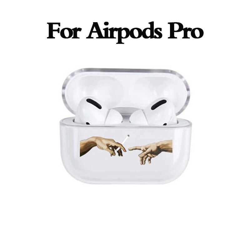 Estuche rígido con patrón de arte abstracto para Airpods Pro ESTUCHE DE LUJO transparente para auriculares Bluetooth estuche protector para fundas Air pods 3/2: for AirPods Pro 03