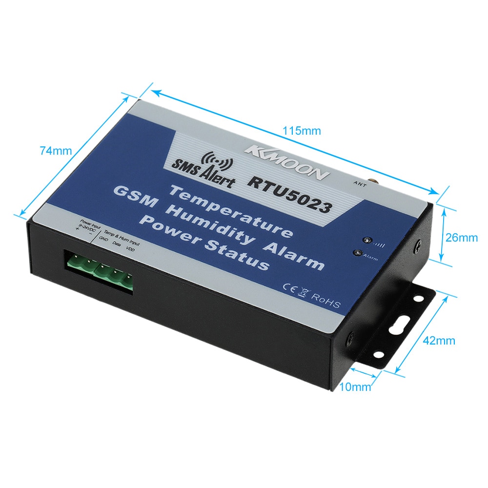 KKmoon-sistema de alarma SMS GSM, Control de temperatura, humedad y Estado de Energía, compatible con aplicación Android, 850/900/1800/1900MHz