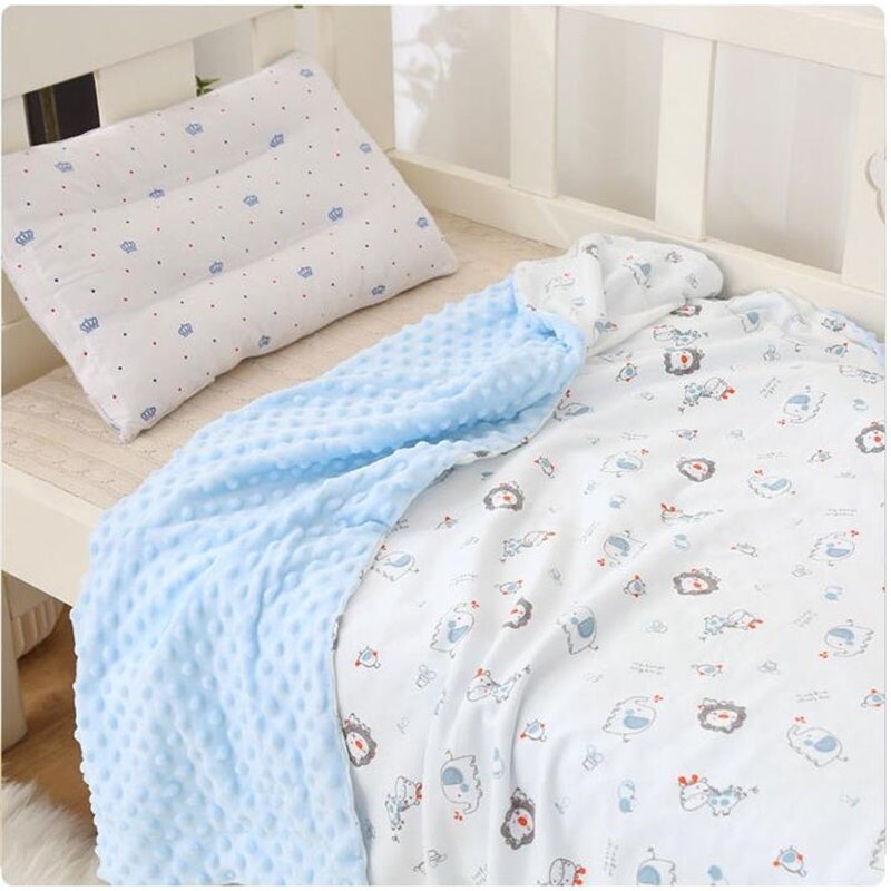 Couverture en coton imprimé de marque, couverture thermique douce en minky à pois pour tout-petits, couverture pour bébé, couvre-lit pour enfants, couette pour enfants