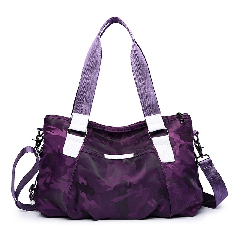 Hohe Kapazität Tote Taschen Weibliche Casual Ipad Fach Handtaschen Schulter Taschen Für Frauen Neue Nylon Wasserdichte Damen Tasche: Purple1