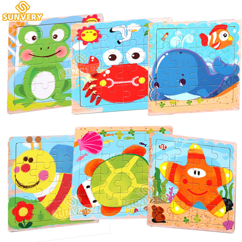 Rompecabezas de madera para niños de 2, 3, 4 y 5 años, juguetes para niños, juego de juguetes educativos para preescolar, rompecabezas de animales para niños y niñas, 9/16: Azul oscuro
