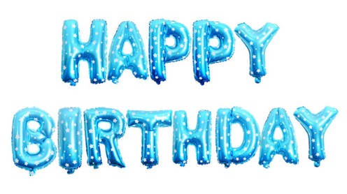 13pcs/set Cute HAPPY BIRTHDAY Alphabet Letters Balloons Party Decoration Engagement Aluminum Foil Membrane Ballons: Blue