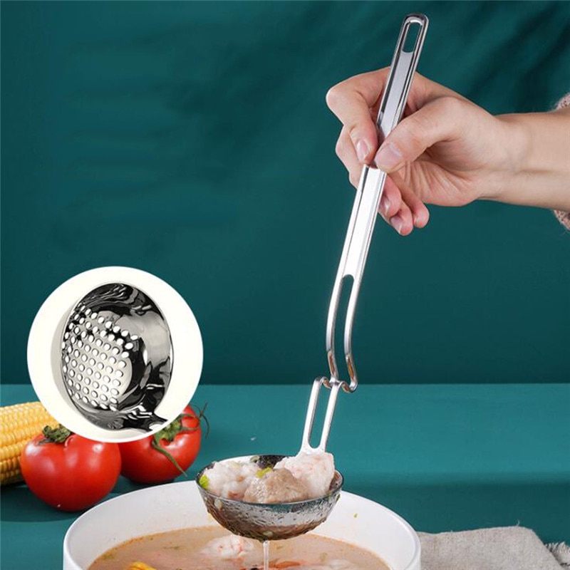 1Pc Mini Thick Stainless Steel Bending Pot Soup Spoon Pot Spoon Wall Hanging Porridge Spoon Kitchenware Cooking Tool