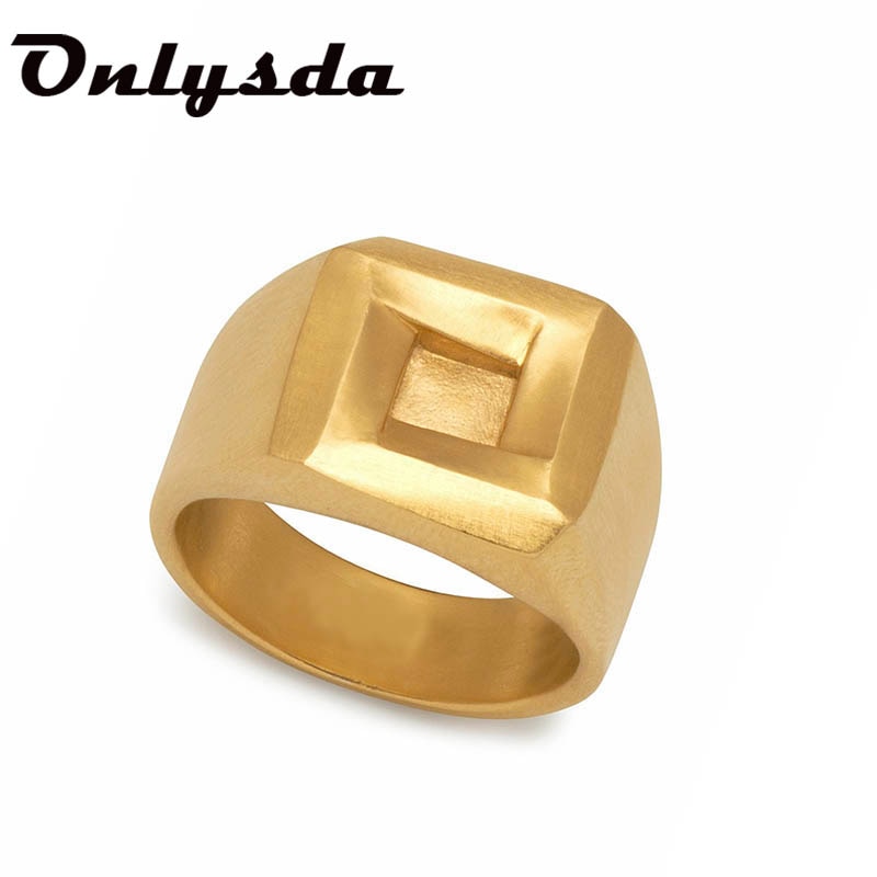 Onlysda ruostumaton teräs viking neliö kultasormus vintage vasara retro punk korut sormi mies hääkuponki korut osr 186