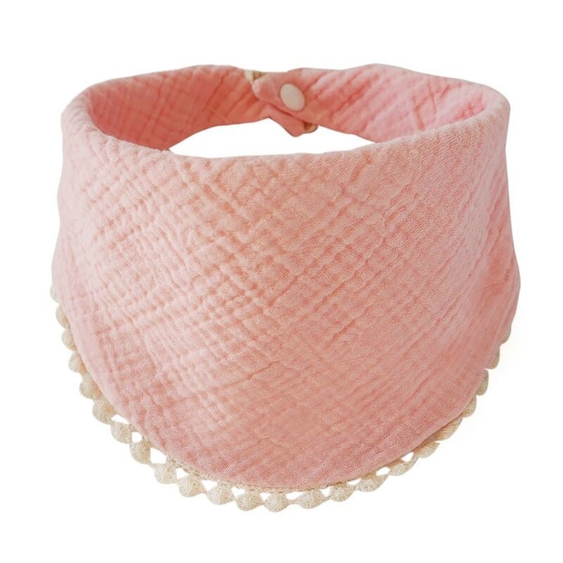 Baberos de alimentación para bebés, pañuelo de algodón puro suave, toalla de Saliva, bufanda triangular 54DA: Rosa