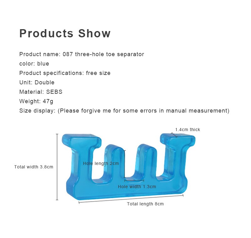 3 Gaten Teenseparators Eversie-Corrector Vinger-Separator Duim Herhaald Siliconen Sebs Zachte Pijn-Veilig Verlichten 2pcs Rechtzetten