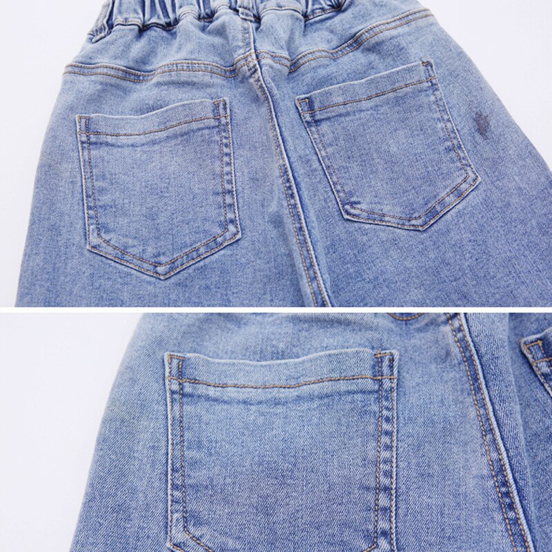 IENENS Boy's Letter Jeans Child Cowboy Trousers Spring Autumn Slim Denim Pants Kids Stretch Jeans 4-11 Years Bottoms Clothes