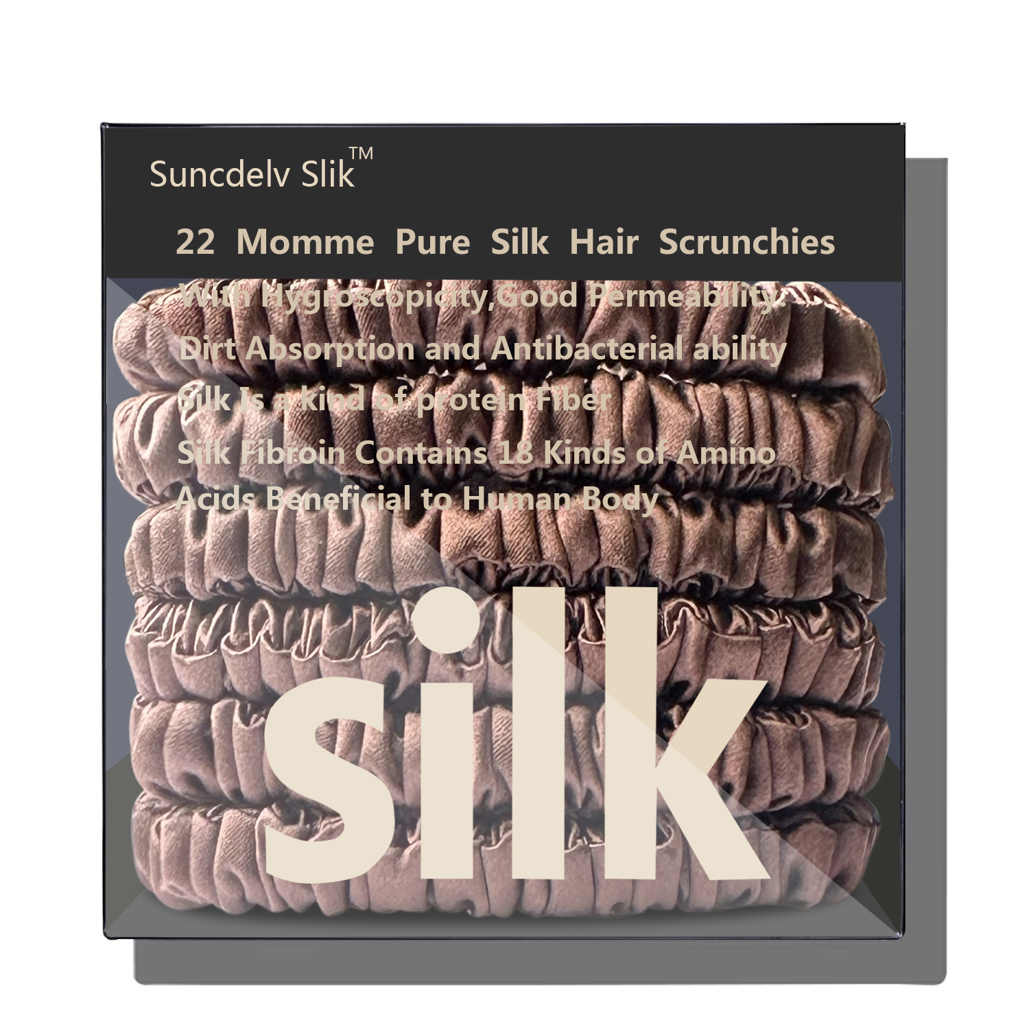 100% pura morera 6A seda pelo Scrunchie diademas hechas a mano mujeres niña accesorios para el cabello Color puro Natural HairTies caja 6 uds