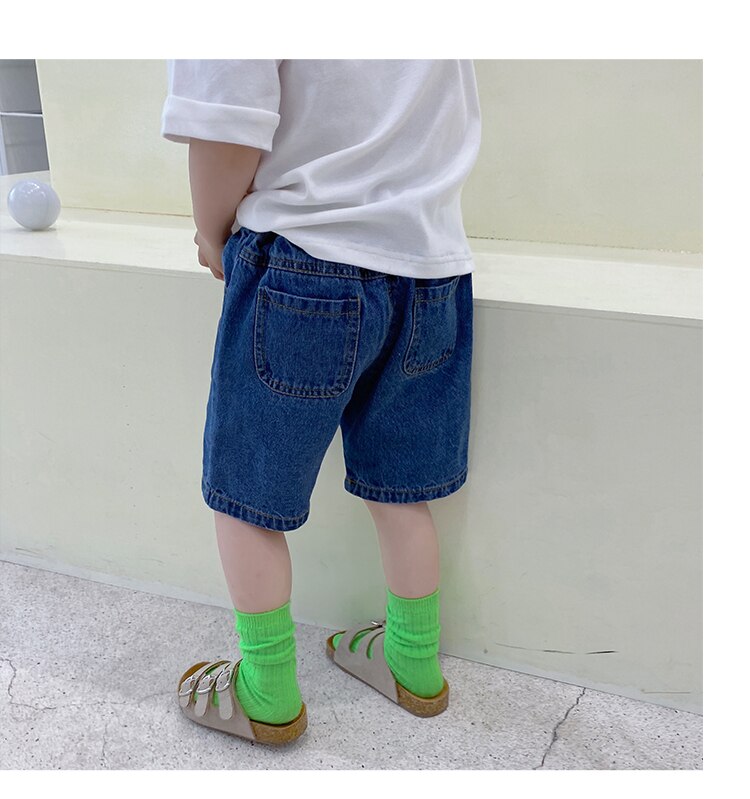 Imcute Bebé Ropa de verano bebé pantalones vaqueros de niña pantalones cortos de mezclilla azul claro pantalones cortos cintura elástica de algodón 1-6Y