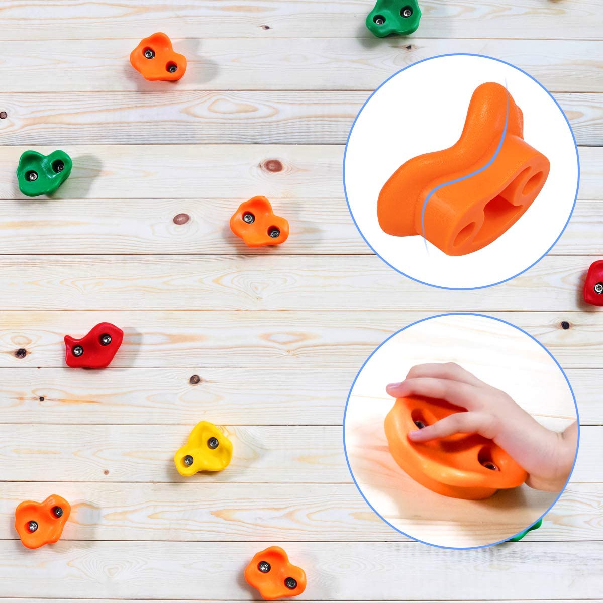 Soportes de escalada para pared de roca para niños, juego de escalada para interior y exterior, Kit de soportes de mano con conjunto de equipo de protección