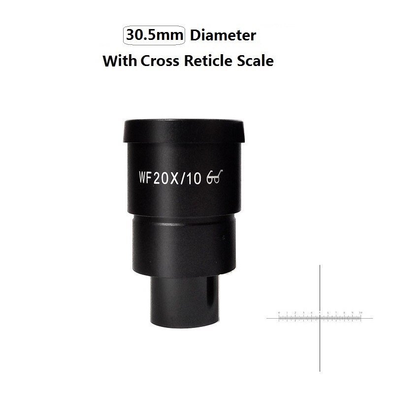 WF20X Stereo Microscope Eyepiece High Eye-point Wide Field Optical Eyepiece Ocular Lens with Reticle Scale Diameter 30/30.5 mm: 30.5mm with Scale