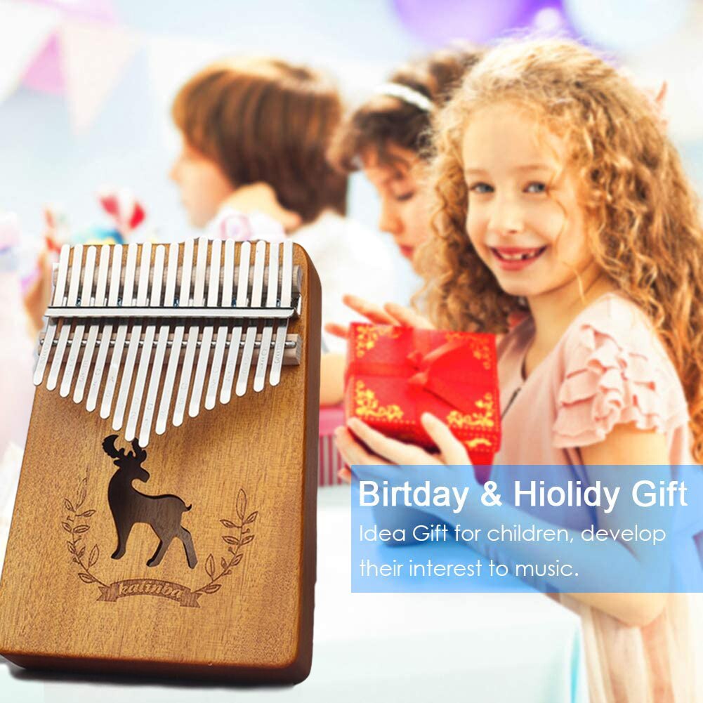 Kalimba Thumb Piano 17 Keys with Bamboo wood Portable Mbira Finger Piano for Kids and piano Beginners