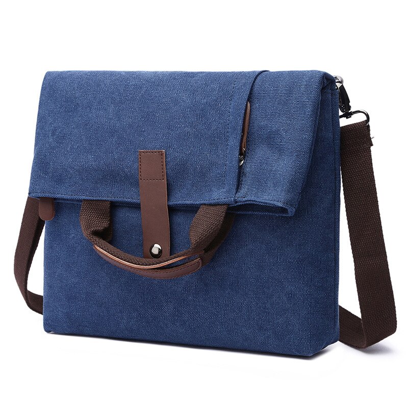 Mannen Messenger Bag Casual Schoudertas Mannen Mode Anti-Diefstal Canvas Diagonaal Tas Effen Kleur Schouder tas: Dark Blue