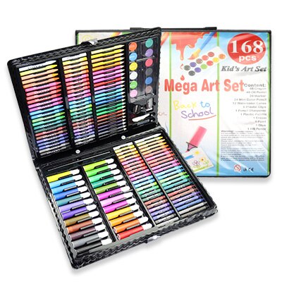 168 Pcs Kids Art Set Painting set Children Drawing Set Water Color Pen Crayon Oil Pastel Drawing Tool Art supplies stationery: Default Title