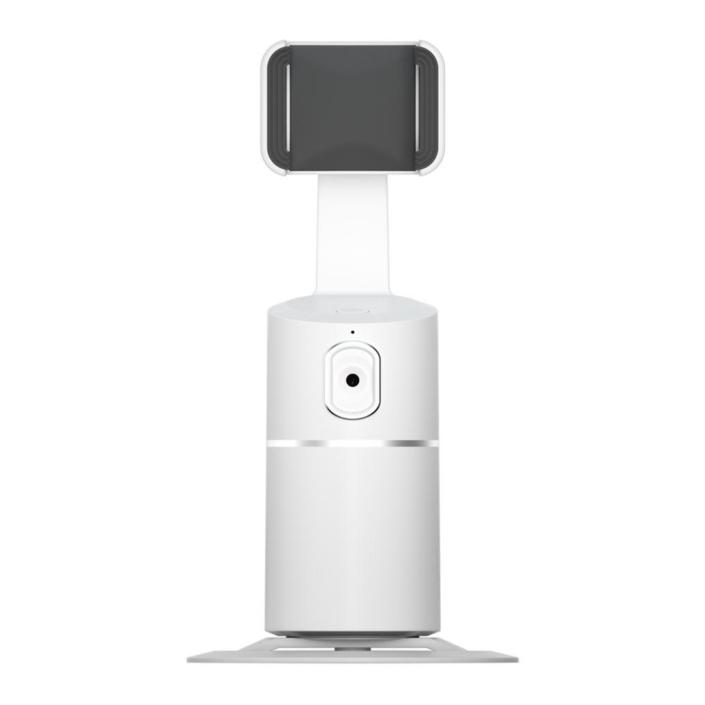 Gezicht &amp; Body Tracking Telefoon Houder 360 Rotatie Mobiele Telefoon Stand Auto Smart Schieten Selfie Stick Holder All-In-Een Rotatie: White