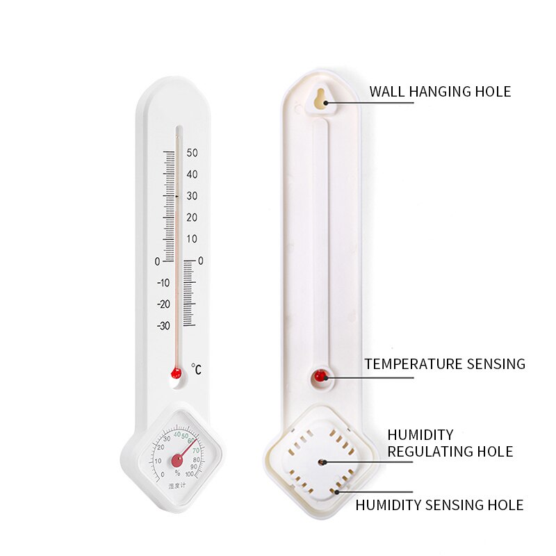 Vertical Thermometer&Hygrometer In/Outdoor Temperature Humidity Monitor Gauge thermometer glass rod temperature&humidity meter