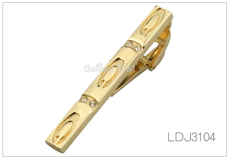 Nowe złote spinka robić krawata dla mężczyzn klasyczny miernik spinka robić krawata s stop spinka robić krawata złoty krawat kołnierz Szpilka kryształ biznes Corbata: LDJ3104