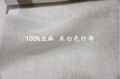 Linned voile gardiner stof - naturhvid og offwhite farver 280cm bredde 100 gsm vægt: Off white