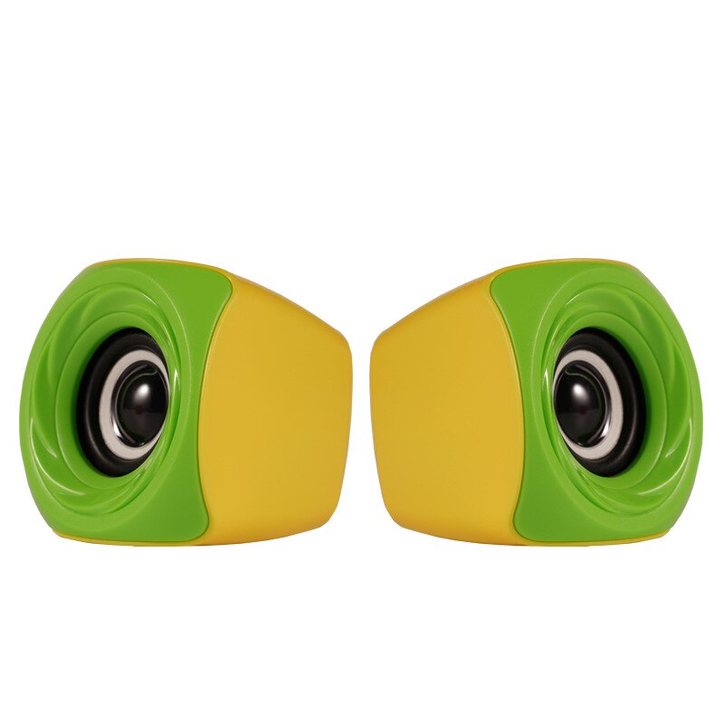 Bekabelde Mini Computer Speakers USB 2.0 Stereo Draagbare PC Speaker Mini USB Laptop Desktop Speaker Stereo Sound Box Luidspreker: yellow-green