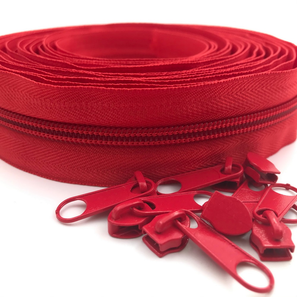 #5 5 Meter 24 Farben Nylon Spule Reißverschlüsse durch sterben Hof mit 10 stücke Schieberegler für DIY NäHenne Schneider handwerk Taschen