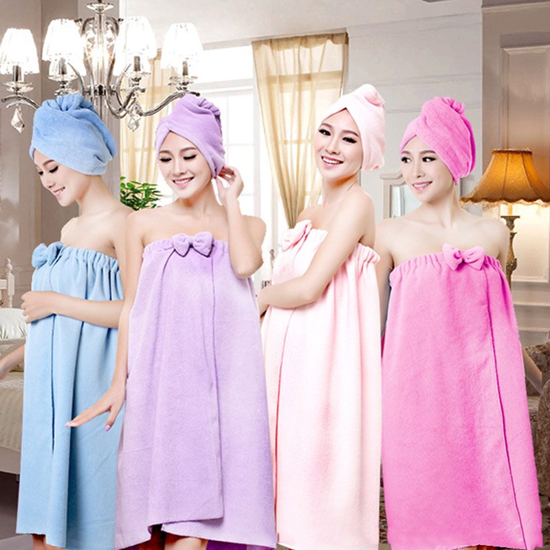Japanese-style Cute Soft Microfiber Magic Absorbent Dry Spa Bath Towel Beach Bathrobe Towels For Women Girls TB