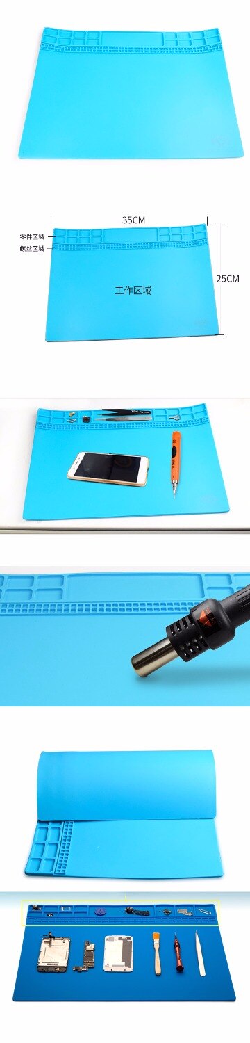 Heat-resistant Silicone Pad Desk Mat PCB BGA Soldering Repair Platform Heat Insulation For TS100 907 936 Electric Soldering Iro