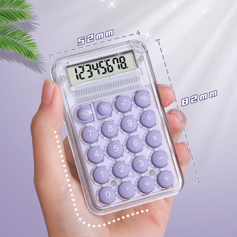 Calculadora silenciosa bonita, versión Mini, calculadora portátil pequeña auxiliar de aprendizaje, suministros para el regreso a la escuela, estudiantes/finanzas: Blanco