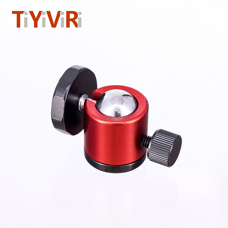 TiYiViRi Mini Ball Head Ballhead Tabletop Tripod Stand Adapter w/Quick Release Plate for Nikon Sony Canon DSLR Camera Camcorder