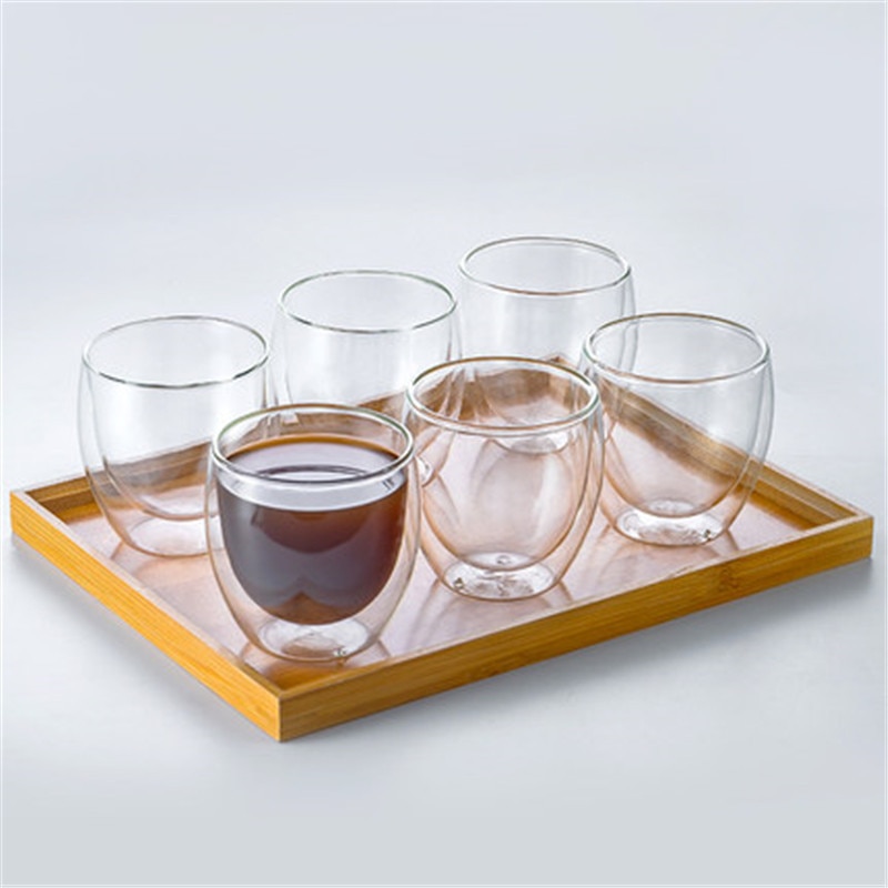 6 Stuks Dubbele Lagen Muur Glas Geïsoleerde Melk Koffie Mok Cup Hittebestendige Gezonde Drank Thee Mokken Transparante Drinkware