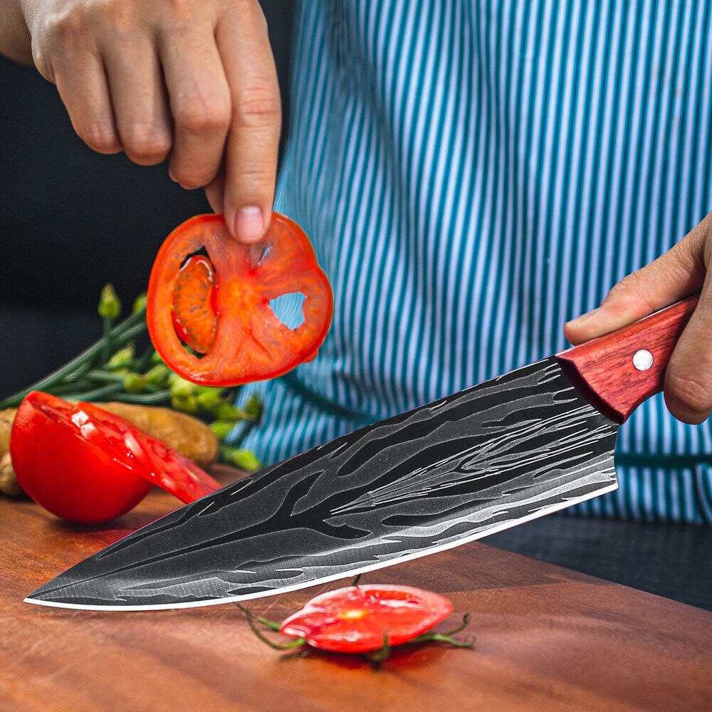 Stainless Steel Chef Knife Handmade Meat Cleaver Boning KnifeTraditional Chinese Slaughter Knives Vegetable Cutter Cooking Tool