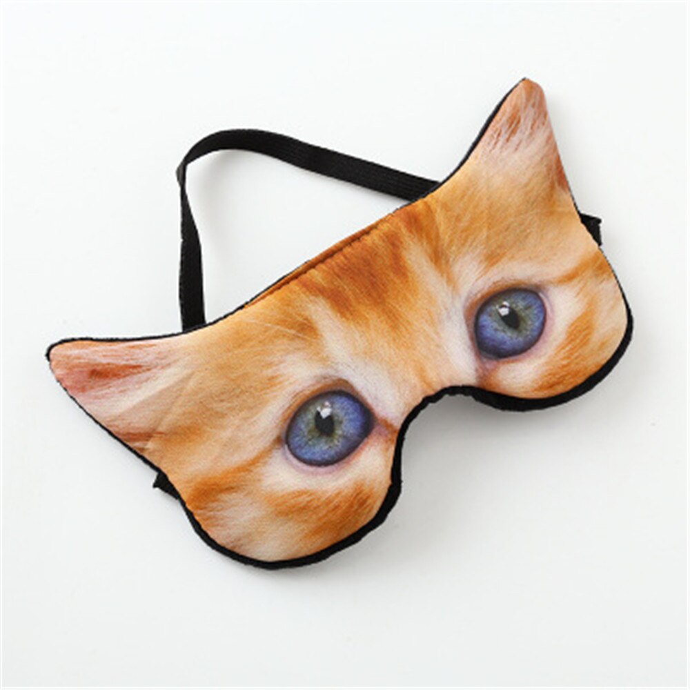 Dormir masque pour les yeux coton 3D Animal vue mignon voyage repos couverture pour les yeux ombre aide au sommeil enfants bandeau chien chat tigre: cat