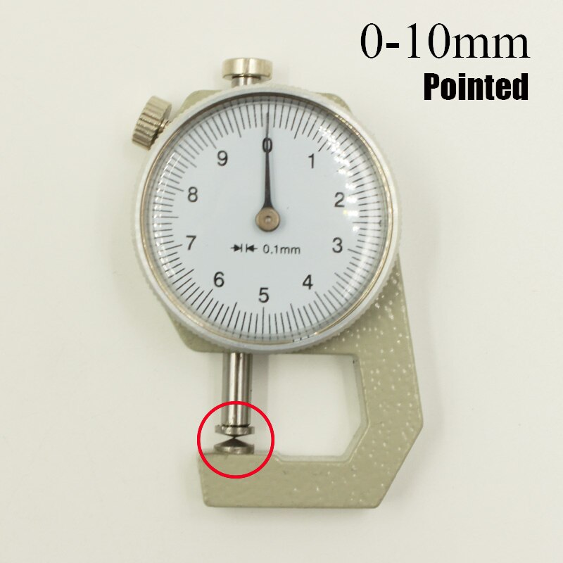 0.1 millimetri Nuovo quadrante Calibro di Spessore 0-10 millimetri 0-20mm Micrometro Digitale Misuratore di Spessore di misura carta calibro di spessore di cuoio strumento: 0-10mm pointed