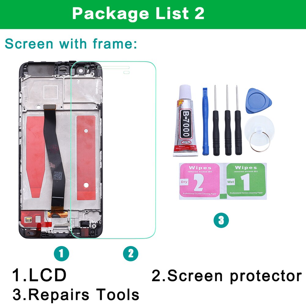 Huawei P10 LCD Display Touch Screen Digitizer Assembly VTR-L09 VTR-L10 VTR-L29 For 5.1" Huawei P10 LCD With Frame Replacement