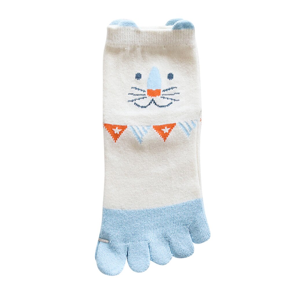 1Pair Children Animal Toe Socks Five Finger Toe Socks Cotton Breathable Polyester Spring Funny Socks #529: Sky Blue