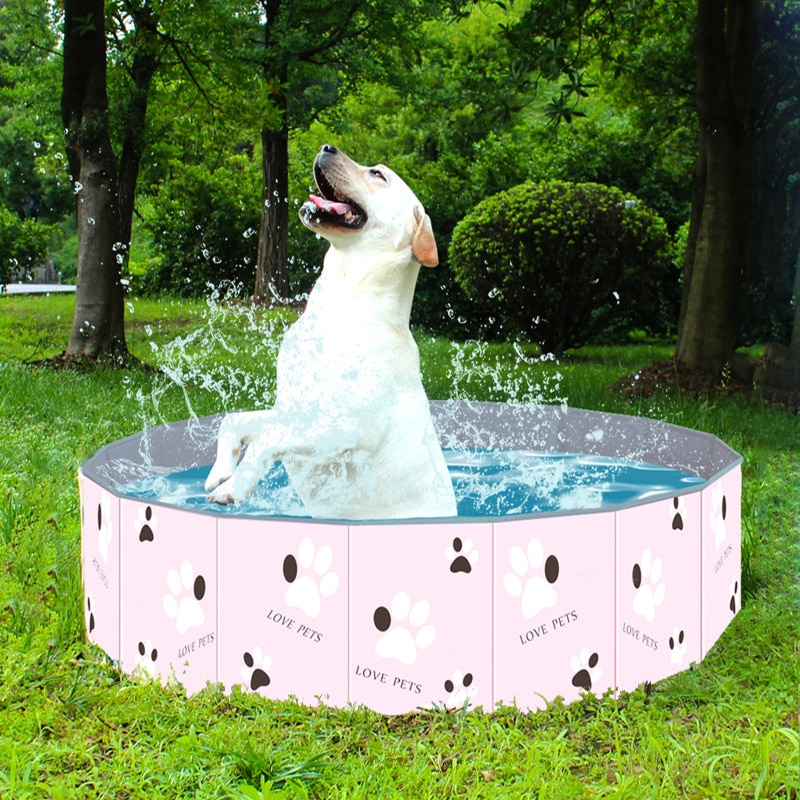 PVC Foldable Pet Dog Cat Swimming Pool PVC Washing Pond Dog Tub Bed Large Small Dog Swimming House Bed Summer Pool