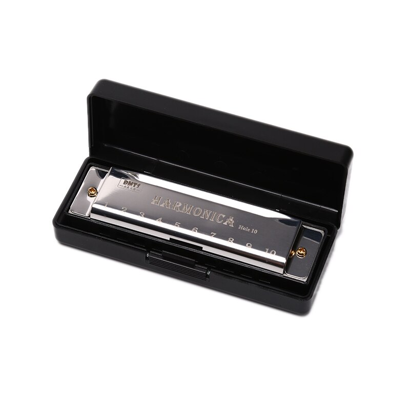 Armónico de 10 agujeros, instrumento Musical para principiantes, armónico de resina de núcleo de cobre: Plata