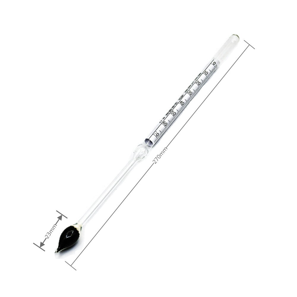 Baume Glass float gauge densitometer 0-70 high precision Salinity hydrometer glass liquid hydrometer Length 270mm 5pcs