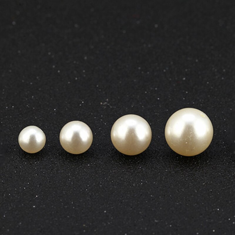 100 Pcs/pack Button 6-18mm Head Acryl Rivet Crafts Wedding Dresses White Pearl Rivets Hat Button Clothing Decoration Products