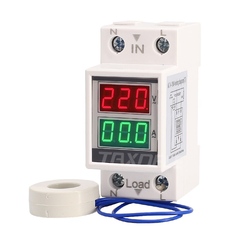 DIN rail AC 160-275V 0-100A 60A Voltmeter Ampèremeter Led Display Spanning Stroom Meter met Transformator: AC 0-100A