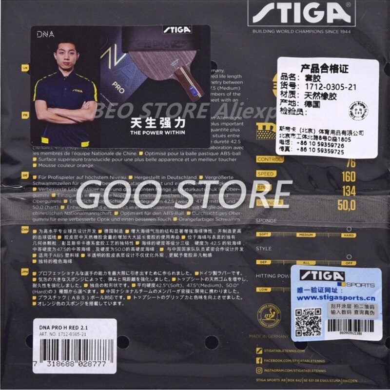 STIGA DNA PRO M DNA PRO H DNA PRO S Table Tennis Rubber Pips-in Original STIGA DNA Ping Pong Sponge